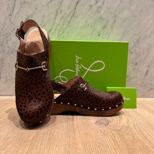 Sam Edelman Leopard Calf Hair Clog Shoes
